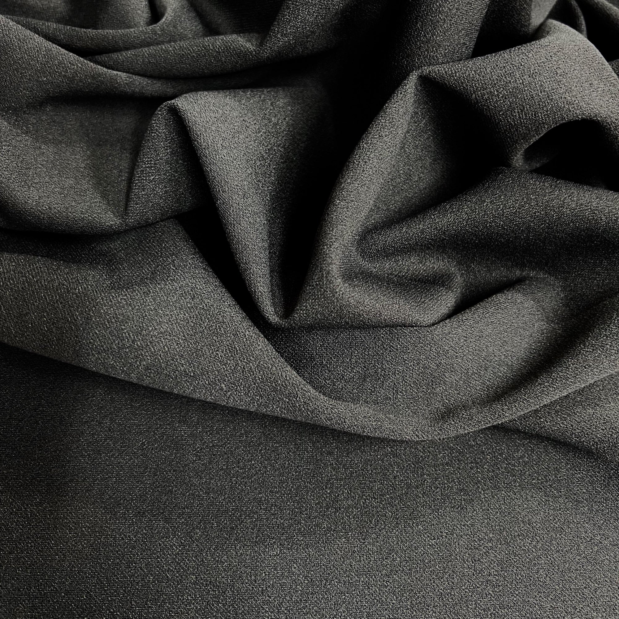 Chey CHARCOAL GREY Stretch Crepe Scuba Techno Knit Polyester Spandex Fabric for Bows, Top Knots, Head Wraps, Clothes, Costumes, Crafts
