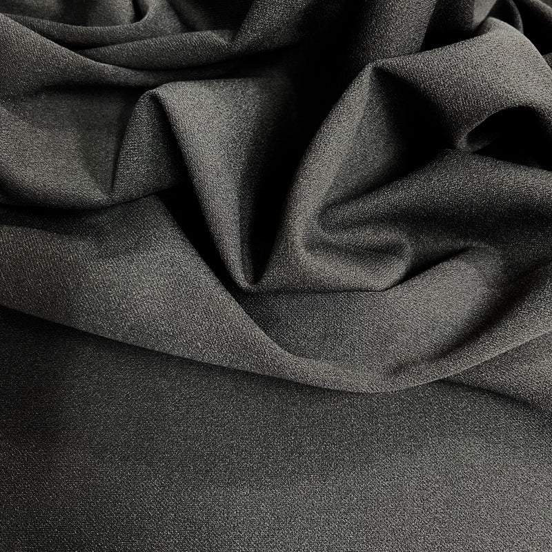 Chey CHARCOAL GREY Stretch Crepe Scuba Techno Knit Polyester Spandex Fabric for Bows, Top Knots, Head Wraps, Clothes, Costumes, Crafts