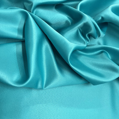 Audrey AQUA Polyester Dull Satin | Matte Satin Fabric for Gowns, Dresses, Skirts, Curtains, Costumes, Home Decor, Crafts, etc.