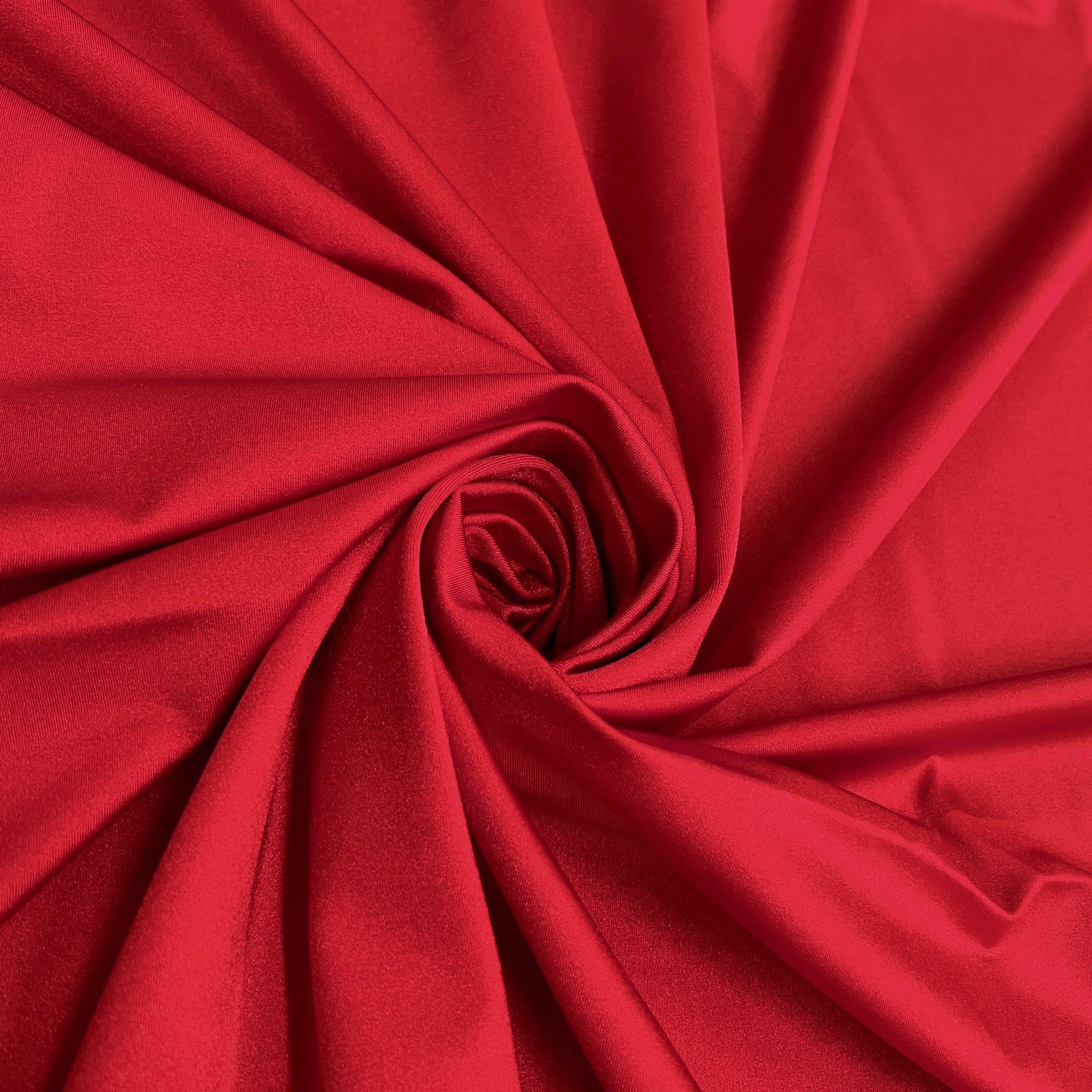 Elle SCARLET RED Nylon Spandex Stretch Shiny Tricot Medium Weight Fabric for Apparel, Swimwear, Activewear, Sportswear, Costumes, Crafts