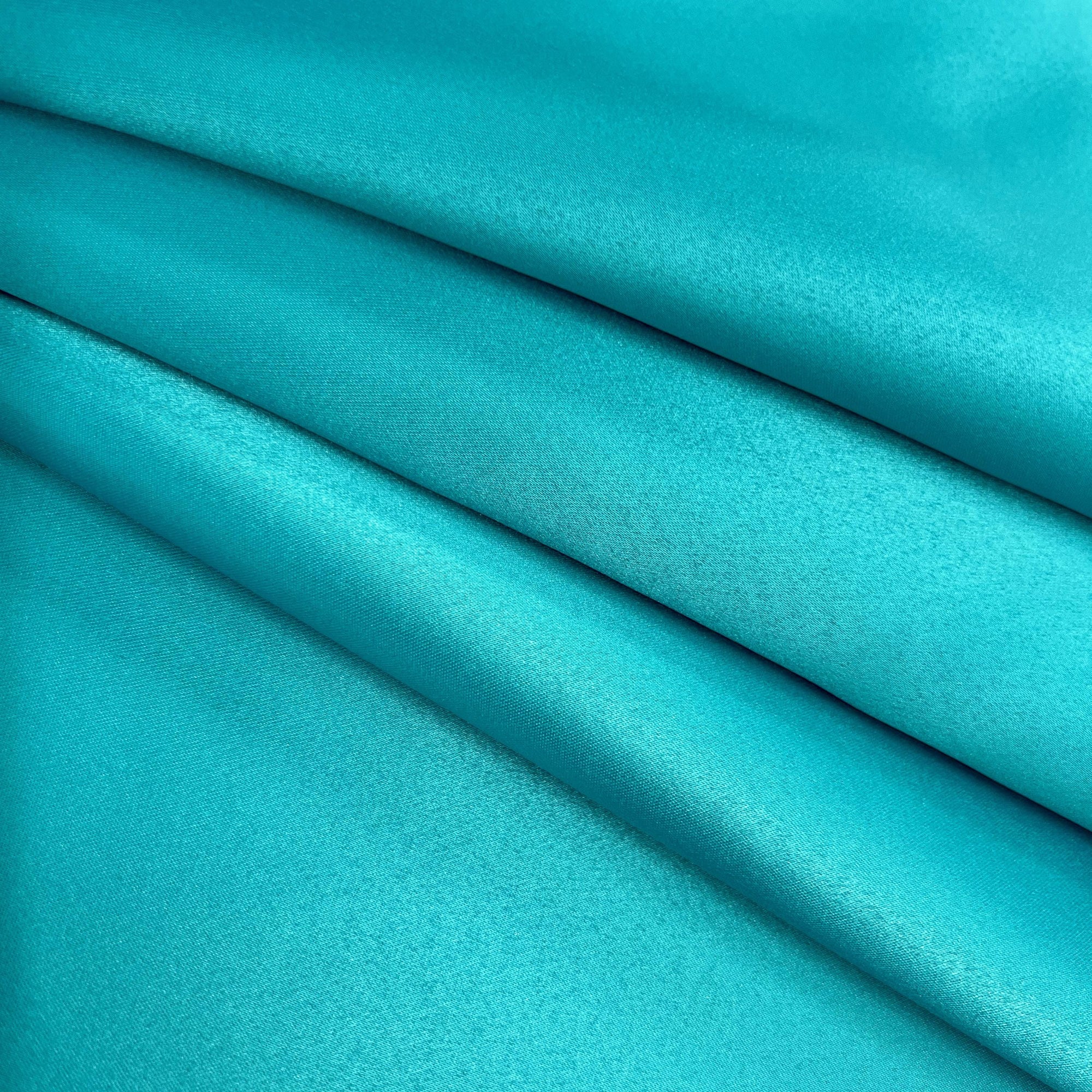 Audrey AQUA Polyester Dull Satin | Matte Satin Fabric for Gowns, Dresses, Skirts, Curtains, Costumes, Home Decor, Crafts, etc.