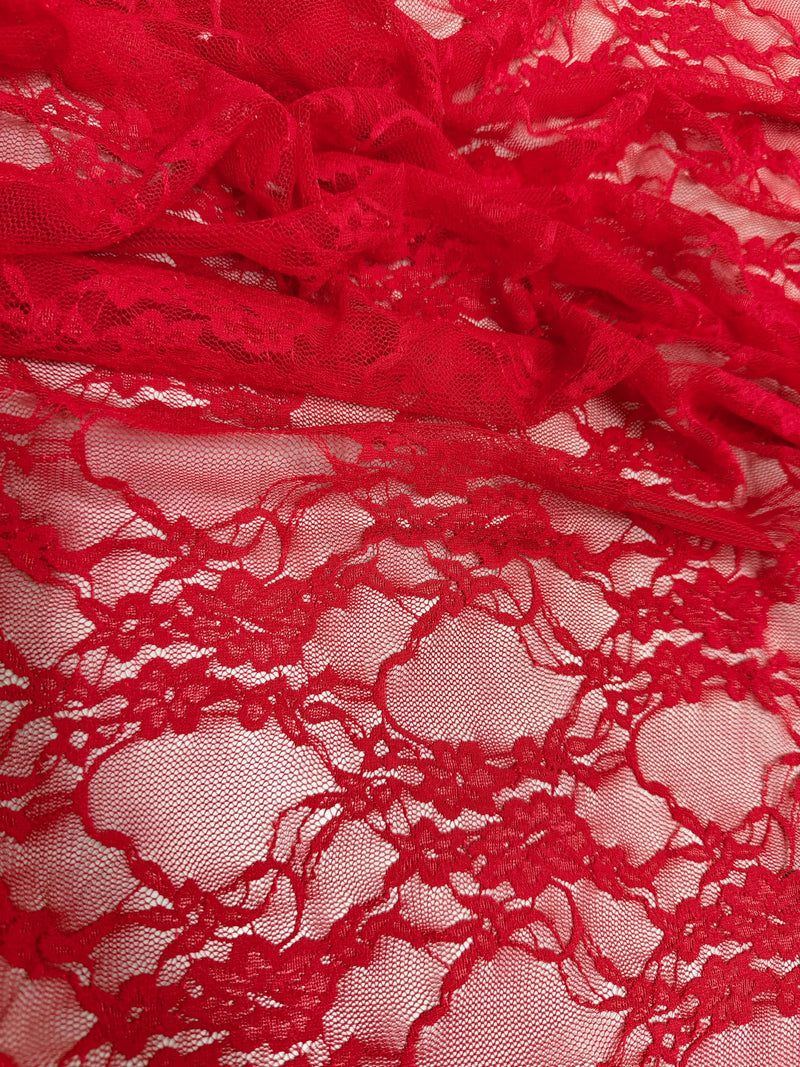 Emily RED Floral Nylon 4-way Stretch Spandex Lace Fabric