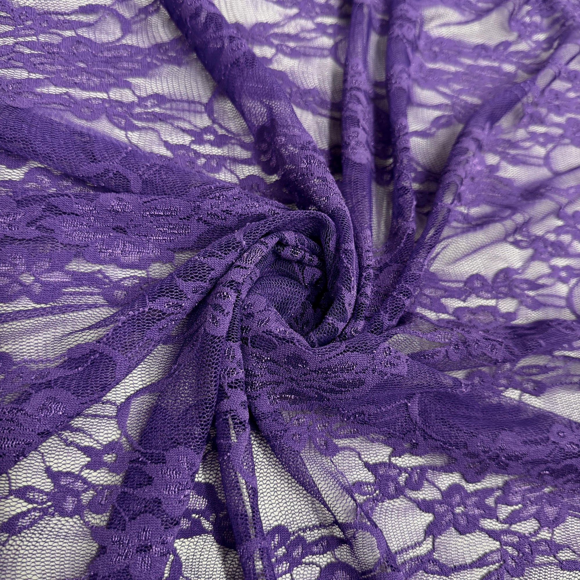 Emily PURPLE Floral Nylon 4-way Stretch Spandex Lace Fabric