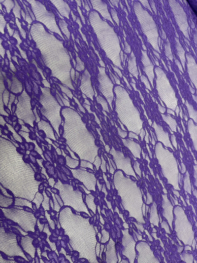 Emily PURPLE Floral Nylon 4-way Stretch Spandex Lace Fabric