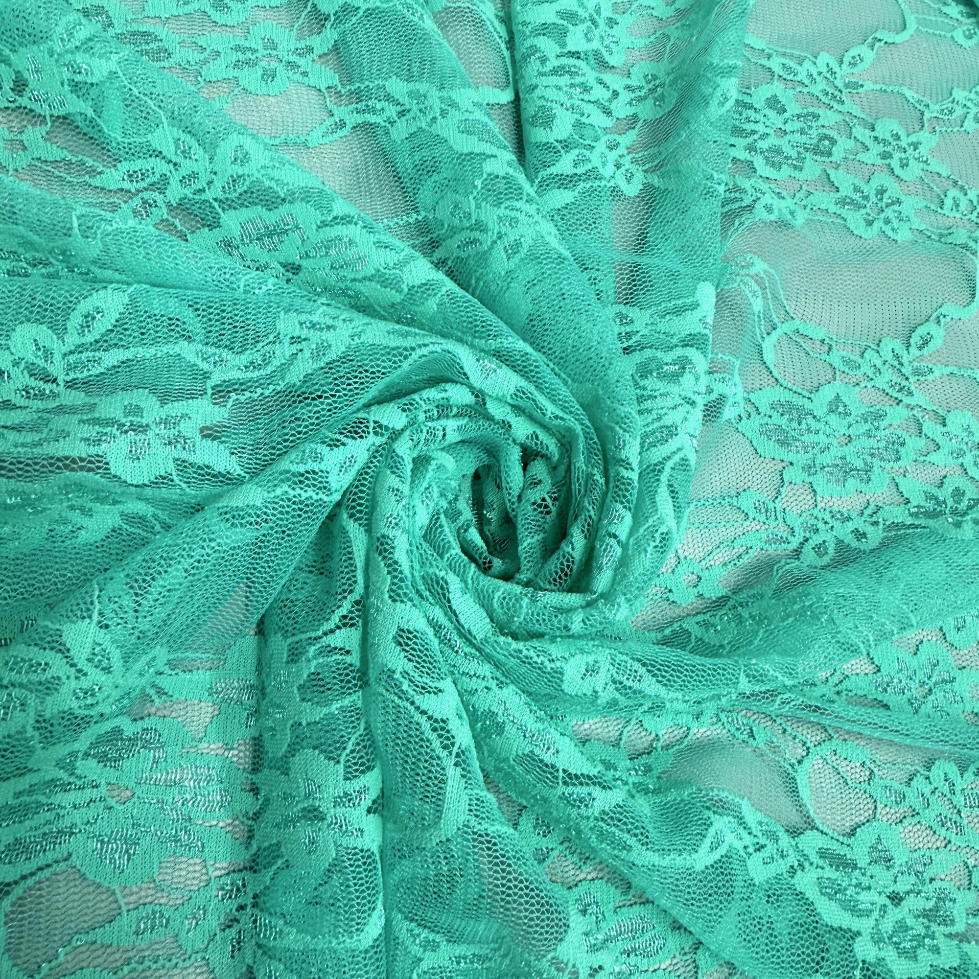 Emily LIGHT JADE Floral Nylon 4-way Stretch Spandex Lace Fabric