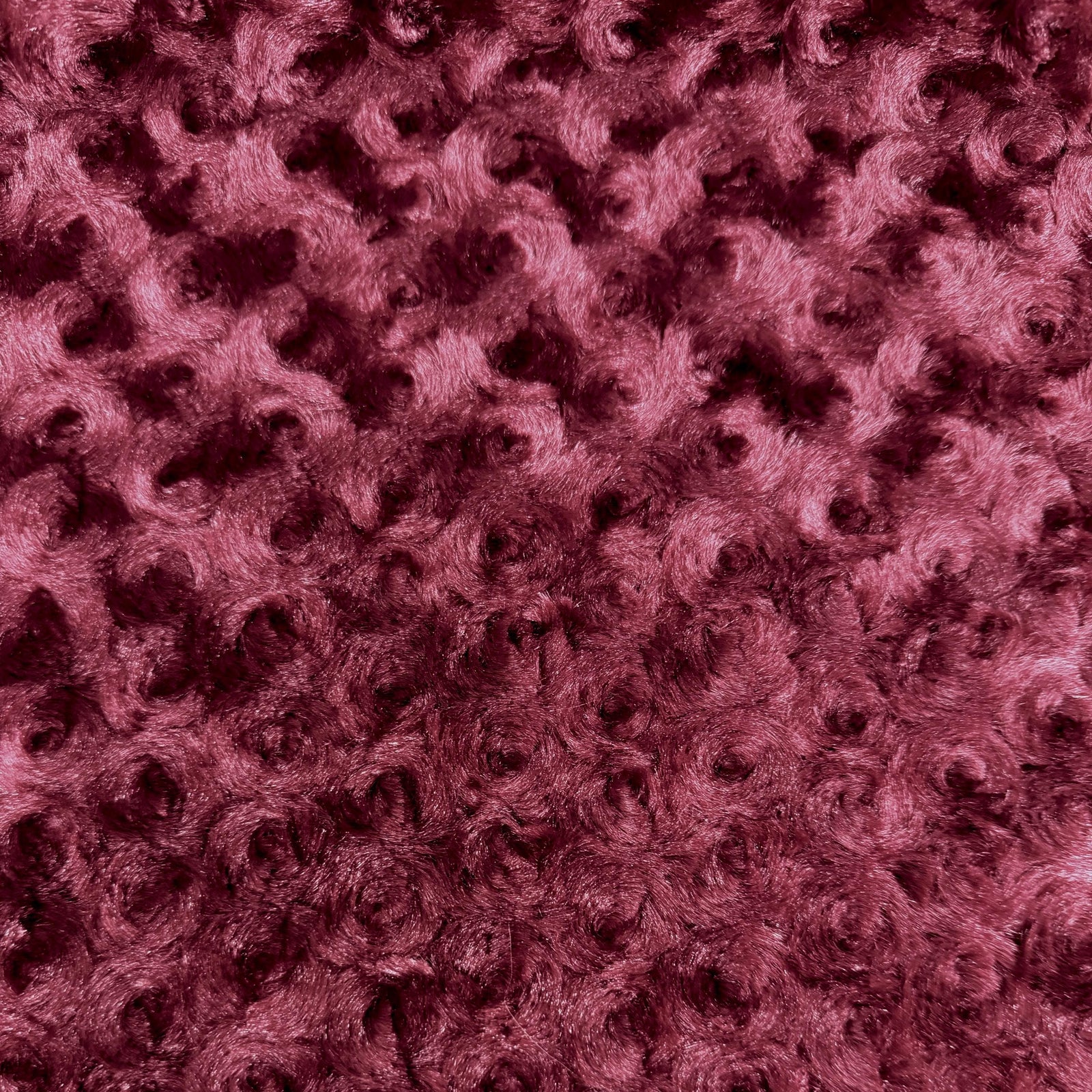 Ruth BURGUNDY Cuddle Minky Rosette Soft Faux Fur Fabric by the Yard - 10083