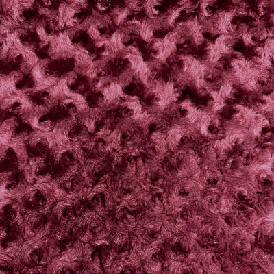 Ruth BURGUNDY Cuddle Minky Rosette Soft Faux Fur Fabric by the Yard - 10083