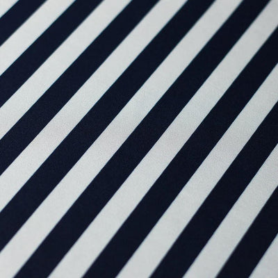 Emma NAVY/WHITE  1/2 Inch Stripes Printed Polyester Spandex 4-way Stretch Fabric for Apparel, Activewear, Sportswear, Costumes, Crafts