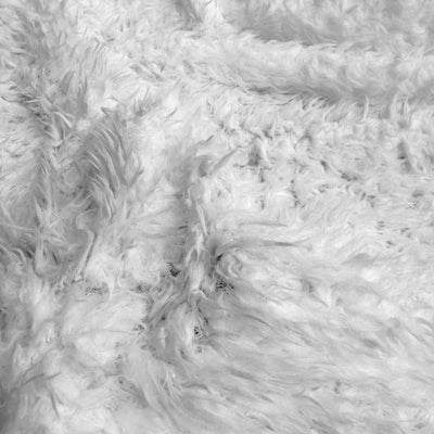 Poppy WHITE Flokati Mongolian Short Pile Soft Faux Fur Fabric for Fursuit, Cosplay Costume, Photo Prop, Trim, Throw Pillow, Crafts