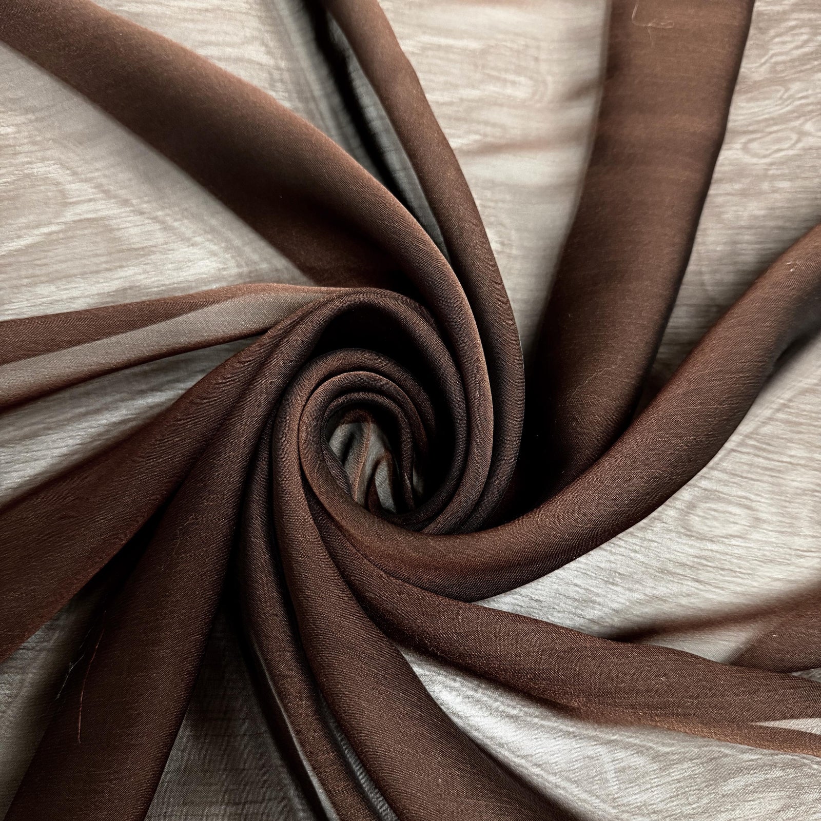 Jolene CHOCOLATE BROWN Polyester Two-Tone Chiffon Fabric by the Yard
