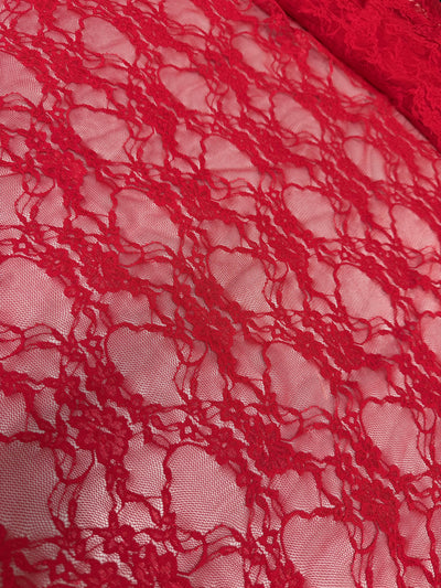 Emily RED Floral Nylon 4-way Stretch Spandex Lace Fabric