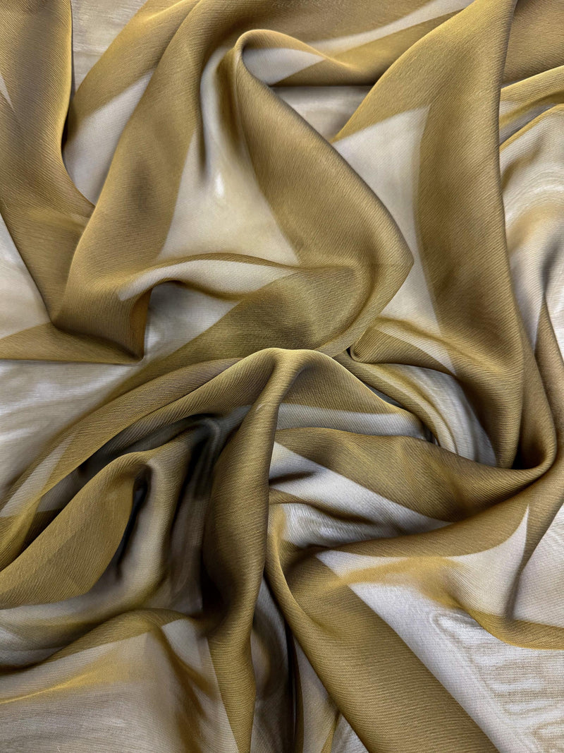 Jolene DARK OLIVE BLACK Polyester Two-Tone Chiffon Fabric by the Yard