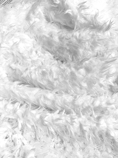 Poppy WHITE Flokati Mongolian Short Pile Soft Faux Fur Fabric for Fursuit, Cosplay Costume, Photo Prop, Trim, Throw Pillow, Crafts
