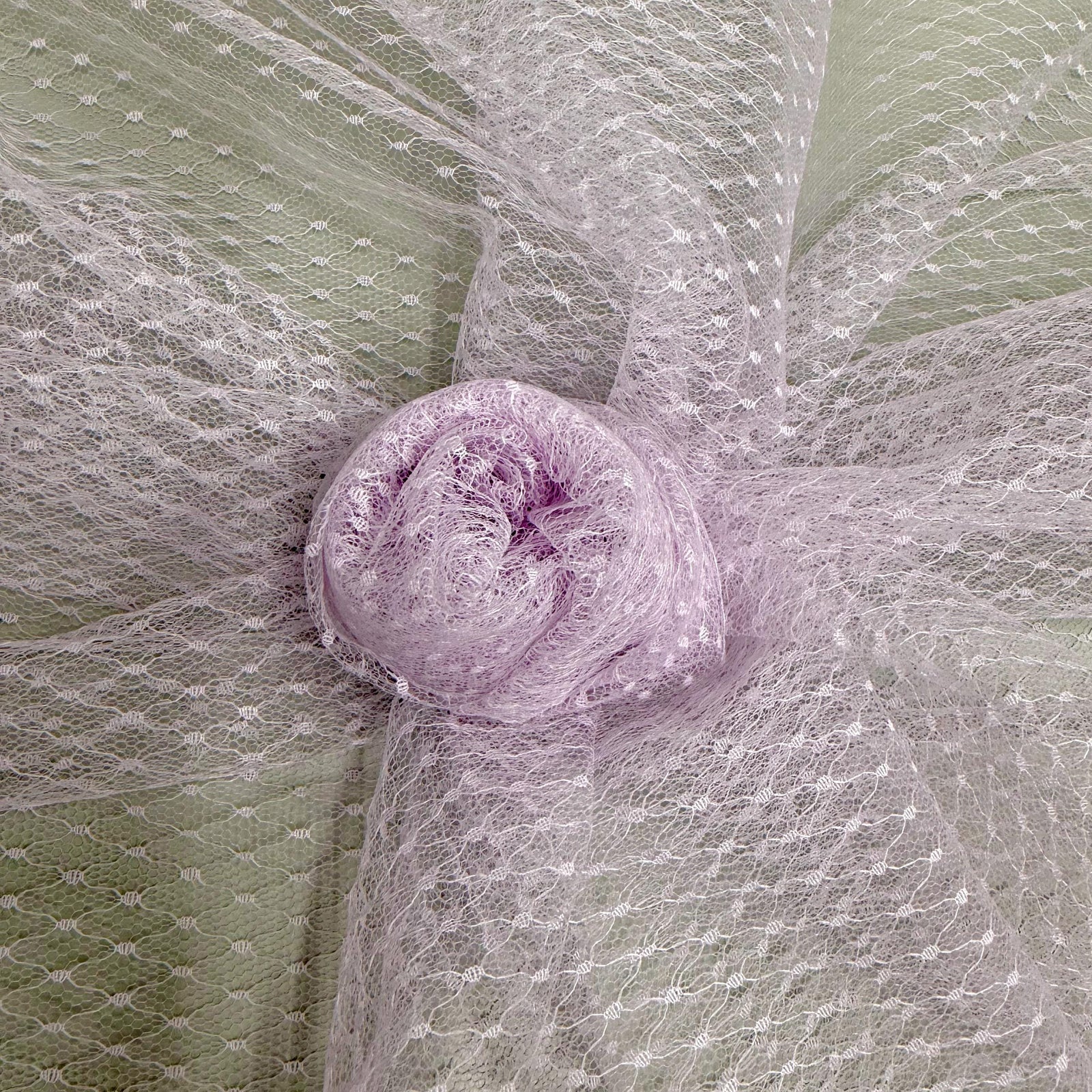 Eleanor LILAC Dotted Swiss Mesh Tulle Lace Fabric for Veil, Lining, Apparel, Costume, Party/Home Decor