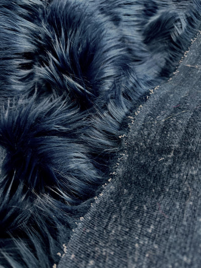 Sasha NAVY BLUE 2 Inch Long Pile Soft Luxury Faux Fur Fabric Fursuit, Cosplay Costume, Photo Prop, Trim, Throw Pillow, Crafts