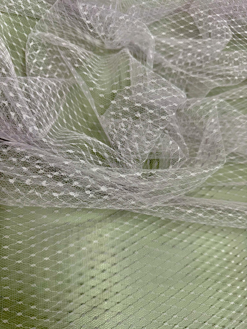 Eleanor LILAC Dotted Swiss Mesh Tulle Lace Fabric for Veil, Lining, Apparel, Costume, Party/Home Decor