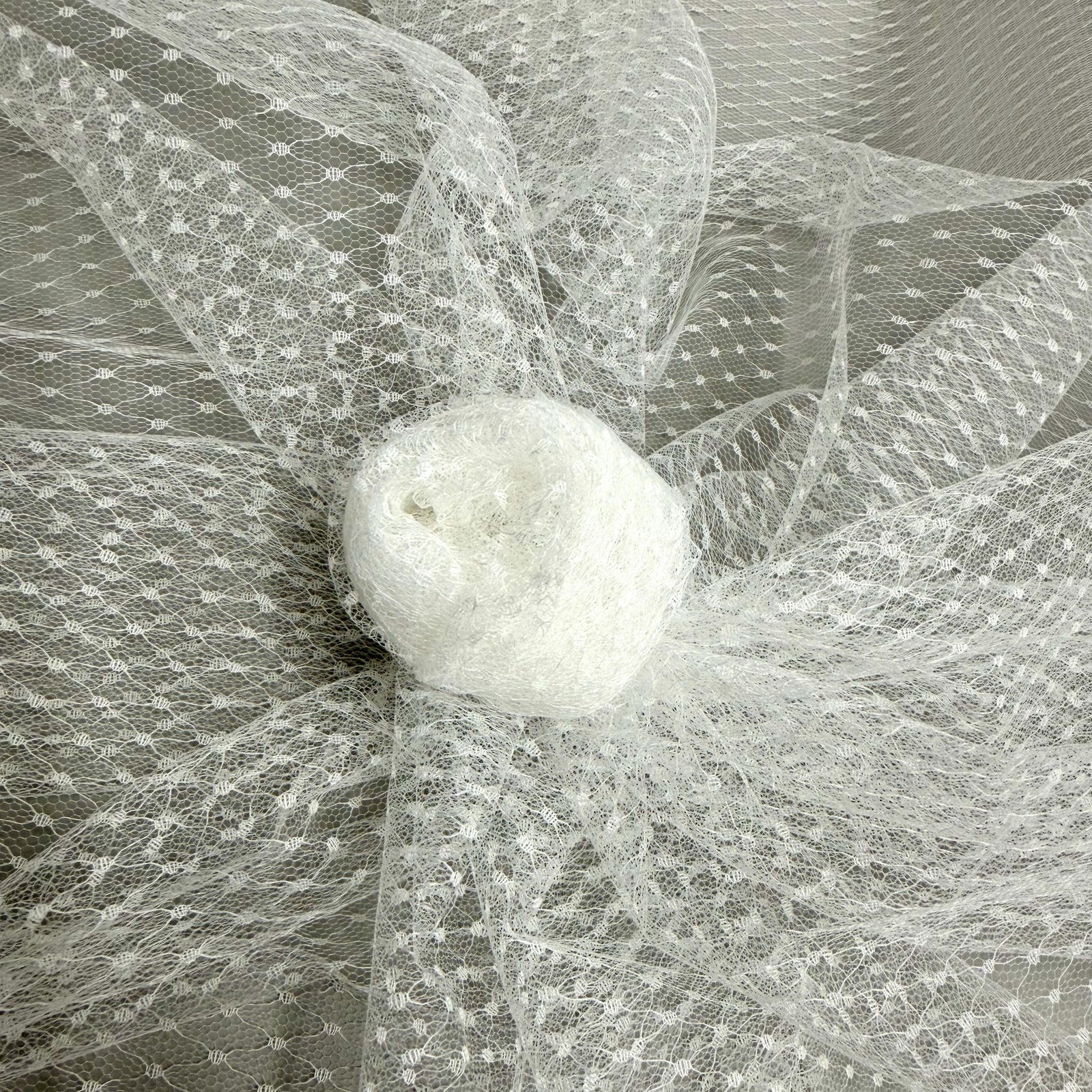 Eleanor IVORY Dotted Swiss Mesh Tulle Lace Fabric for Veil, Lining, Apparel, Costume, Party/Home Decor