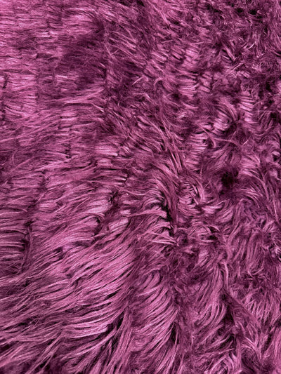 Eden PLUM WAVY CURLY Shaggy Long Pile Soft Faux Fur Fabric for Fursuit, Cosplay Costume, Photo Prop, Trim, Throw Pillow, Crafts