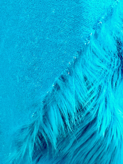 Sasha TURQUOISE Shaggy Long Pile Soft Faux Fur Fabric for Fursuit, Cosplay Costume, Photo Prop, Trim, Throw Pillow, Crafts