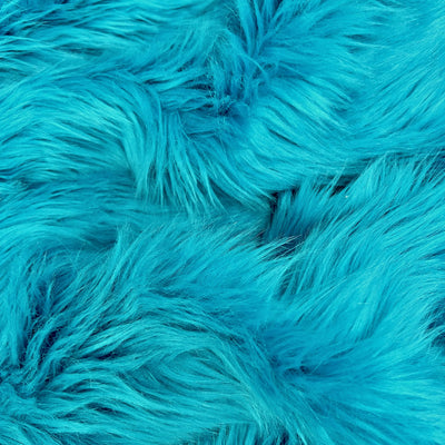 Sasha TURQUOISE Shaggy Long Pile Soft Faux Fur Fabric for Fursuit, Cosplay Costume, Photo Prop, Trim, Throw Pillow, Crafts