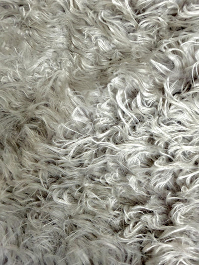 Eden LIGHT GREY WAVY Curly Shaggy Long Pile Soft Faux Fur Fabric for Fursuit, Cosplay Costume, Photo Prop, Trim, Throw Pillow, Crafts
