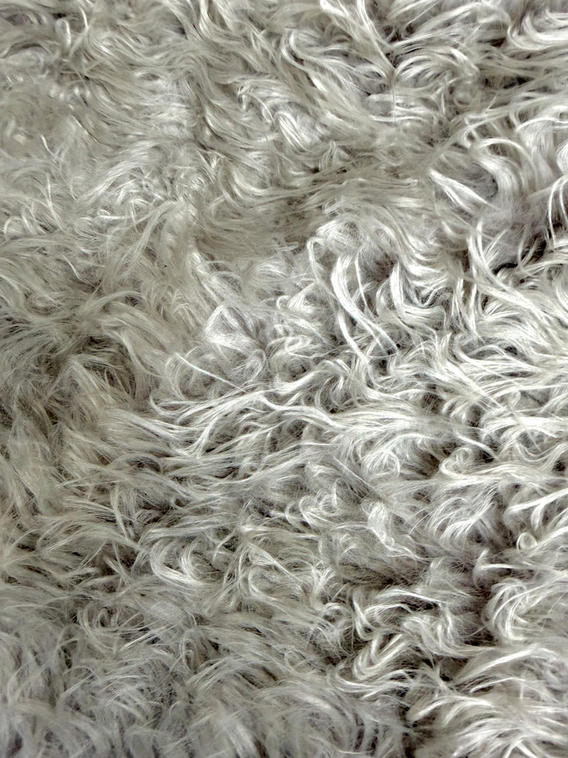 Eden LIGHT GREY WAVY Curly Shaggy Long Pile Soft Faux Fur Fabric for Fursuit, Cosplay Costume, Photo Prop, Trim, Throw Pillow, Crafts