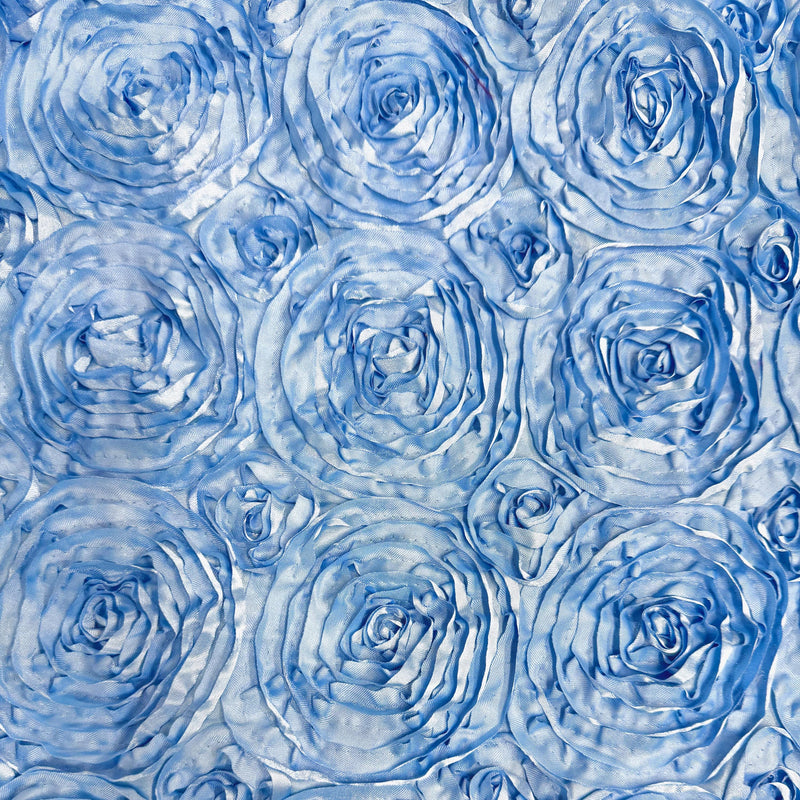 Paige DUSTY BLUE 3D Floral Polyester Satin Rosette Fabric by the Yard - 10028