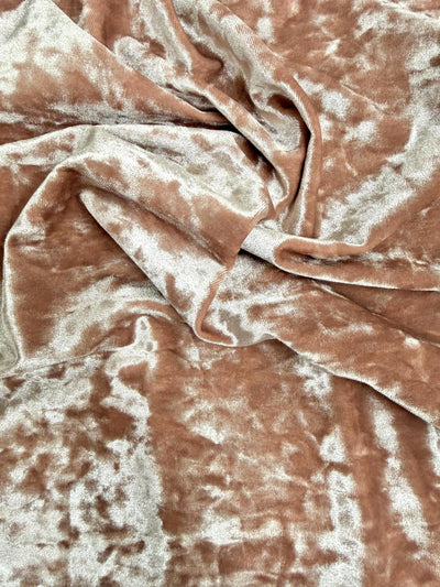 Samantha MAUVE BLUSH Polyester Stretch Crushed Velvet Fabric by the Yard for Bows, Topknot, Head Wraps, Scrunchies, Clothes, Crafts
