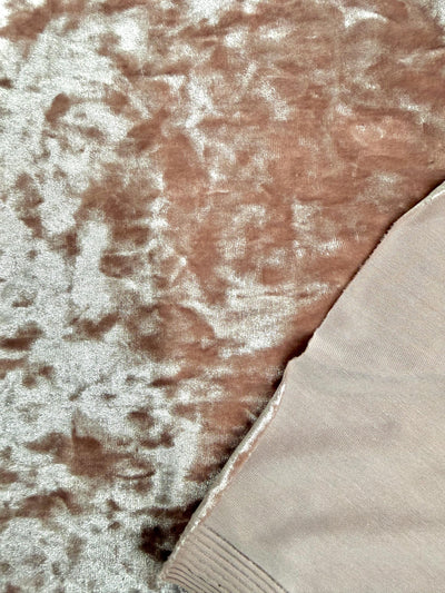 Samantha MAUVE BLUSH Polyester Stretch Crushed Velvet Fabric by the Yard for Bows, Topknot, Head Wraps, Scrunchies, Clothes, Crafts