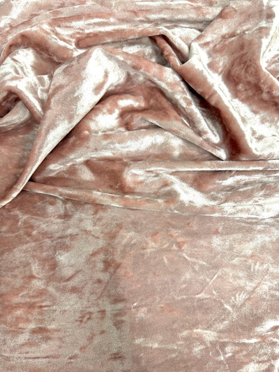 Samantha OLD ROSE Polyester Stretch Crushed Velvet Fabric by the Yard for Bows, Topknot, Head Wraps, Scrunchies, Clothes, Costumes, Crafts