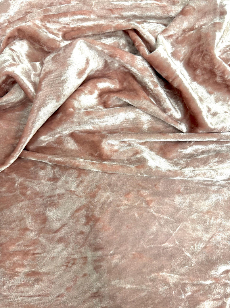Samantha OLD ROSE Polyester Stretch Crushed Velvet Fabric by the Yard for Bows, Topknot, Head Wraps, Scrunchies, Clothes, Costumes, Crafts