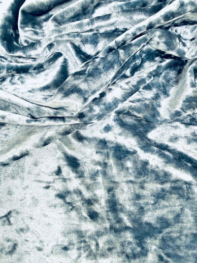 Samantha DARK SLATE BLUE Polyester Stretch Crushed Velvet Fabric by the Yard for Bows, Topknot. Head Wraps, Scrunchies, Clothes, Crafts