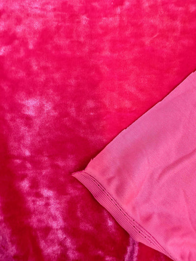 Samantha HOT PINK Polyester Stretch Crushed Velvet Fabric by the Yard for Bows, Topknot. Headwraps, Scrunchies, Clothes, Costumes, Crafts