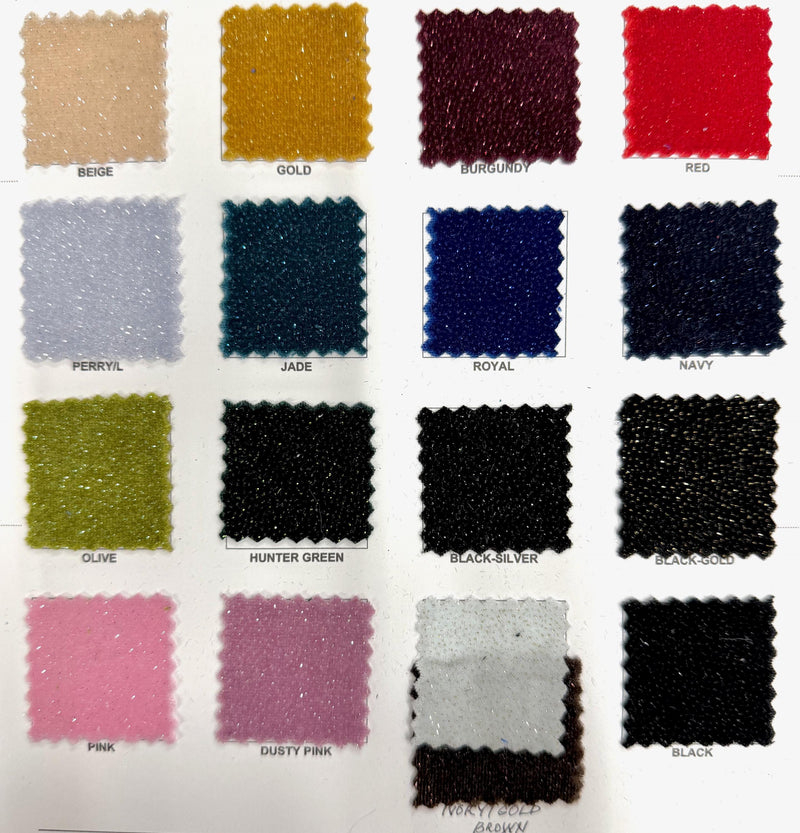 Nova Polyester Spandex Stretch Glitter Velvet Fabric for Bows, Top Knots, Scrunchies, Clothes, Costumes, Crafts - NewFabricsDaily