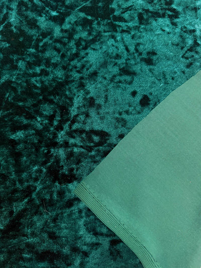Samantha DARK HUNTER GREEN Polyester Stretch Crushed Velvet Fabric by the Yard for Bows, Topknot, Head Wraps, Scrunchies, Clothes, Crafts