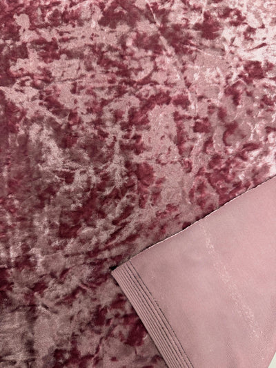 Samantha MAUVE Polyester Stretch Crushed Velvet Fabric by the Yard for Bows, Topknot, Head Wraps, Scrunchies, Clothes, Crafts