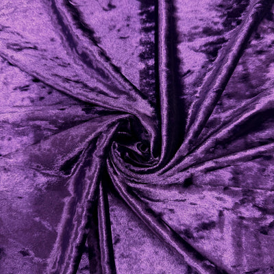 Samantha PURPLE Polyester Stretch Crushed Velvet Fabric by the Yard for Bows, Topknot, Head Wraps, Scrunchies, Clothes, Costumes, Crafts