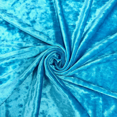 Samantha TURQUOISE Polyester Stretch Crushed Velvet Fabric by the Yard for Bows, Topknot, Head Wraps, Scrunchies, Clothes, Crafts