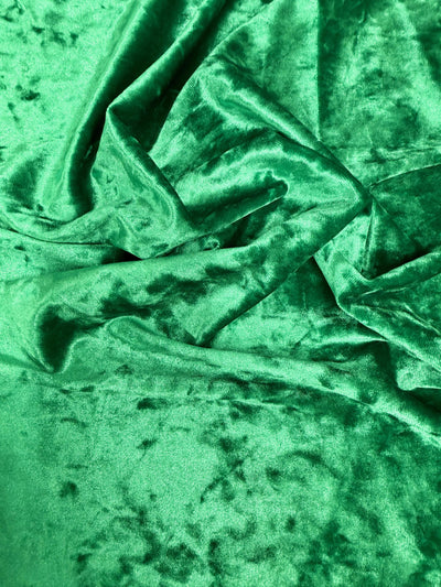 Samantha EMERALD GREEN Polyester Stretch Crushed Velvet Fabric by the Yard for Bows, Topknot, Head Wraps, Scrunchies, Clothes, Crafts