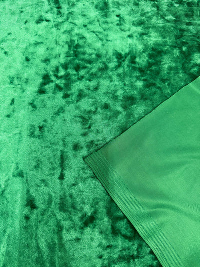 Samantha EMERALD GREEN Polyester Stretch Crushed Velvet Fabric by the Yard for Bows, Topknot, Head Wraps, Scrunchies, Clothes, Crafts