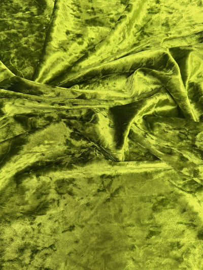 Samantha OLIVE GREEN Polyester Stretch Crushed Velvet Fabric by the Yard for Bows, Topknot. Headwraps, Scrunchies, Clothes, Costumes, Crafts