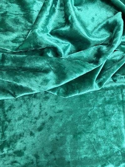Samantha JADE GREEN Polyester Stretch Crushed Velvet Fabric by the Yard for Bows, Topknot, Head Wraps, Scrunchies, Clothes, Crafts