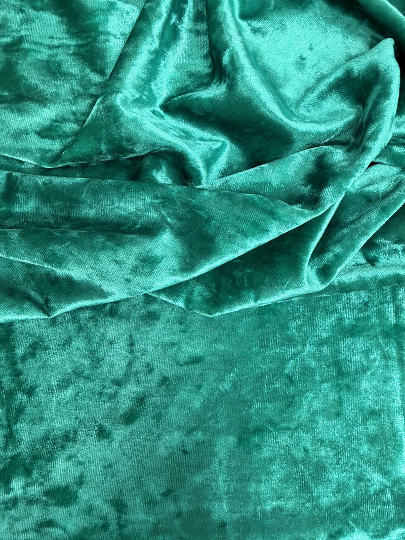 Samantha JADE GREEN Polyester Stretch Crushed Velvet Fabric by the Yard for Bows, Topknot, Head Wraps, Scrunchies, Clothes, Crafts