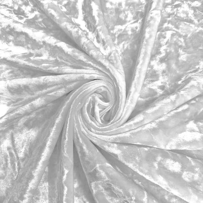 Samantha WHITE Polyester Stretch Crushed Velvet Fabric by the Yard for Bows, Topknot. Headwraps, Scrunchies, Clothes, Costumes, Crafts