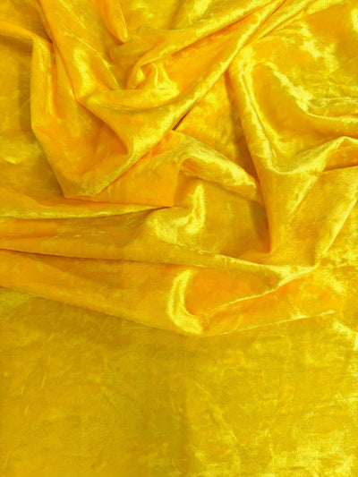 Samantha YELLOW Polyester Stretch Crushed Velvet Fabric by the Yard for Bows, Topknot, Head Wraps, Scrunchies, Clothes, Crafts