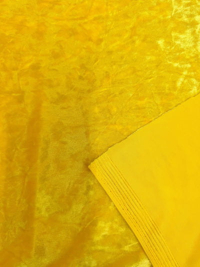 Samantha YELLOW Polyester Stretch Crushed Velvet Fabric by the Yard for Bows, Topknot, Head Wraps, Scrunchies, Clothes, Crafts