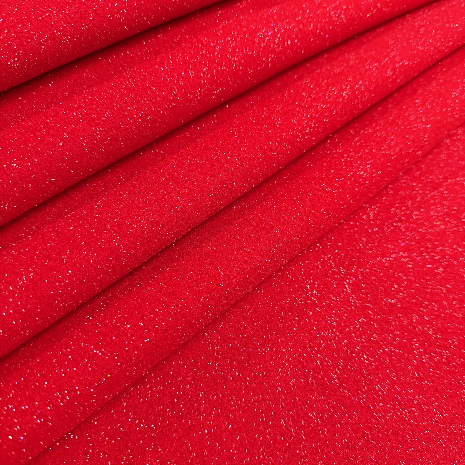 Luna RED 60" Acrylic Glitter Felt Fabric by the Yard for Crafts, Costumes, Decor, Accessories
