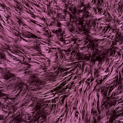 Eden PLUM WAVY CURLY Shaggy Long Pile Soft Faux Fur Fabric for Fursuit, Cosplay Costume, Photo Prop, Trim, Throw Pillow, Crafts