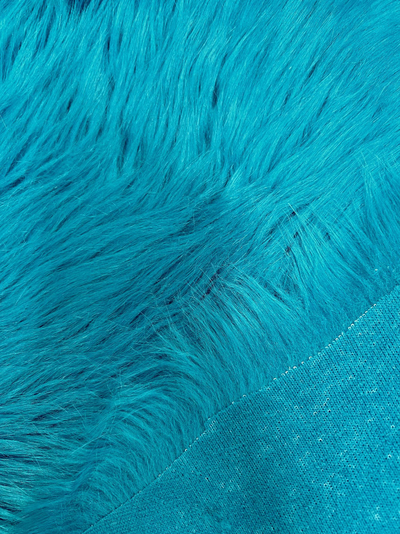 Sasha TURQUOISE Shaggy Long Pile Soft Faux Fur Fabric for Fursuit, Cosplay Costume, Photo Prop, Trim, Throw Pillow, Crafts