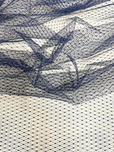 Eleanor NAVY BLUE Dotted Swiss Mesh Tulle Lace Fabric for Veil, Lining, Apparel, Costume, Party/Home Decor